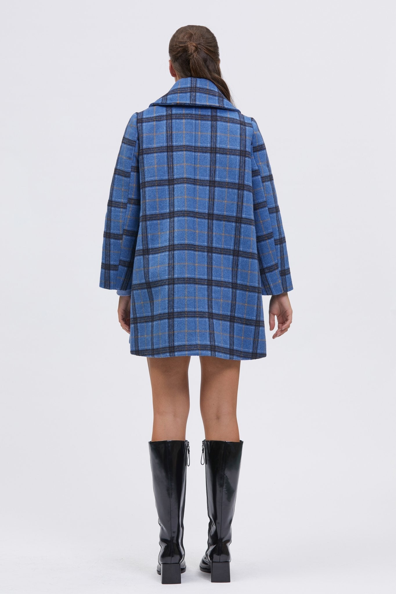 Cantabrian Coat Blue/Orange Check