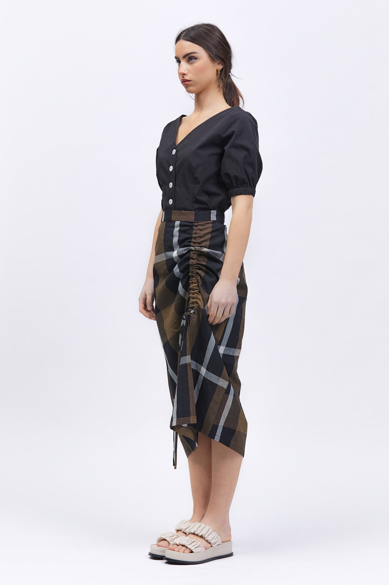 Pinar Skirt Brown Check