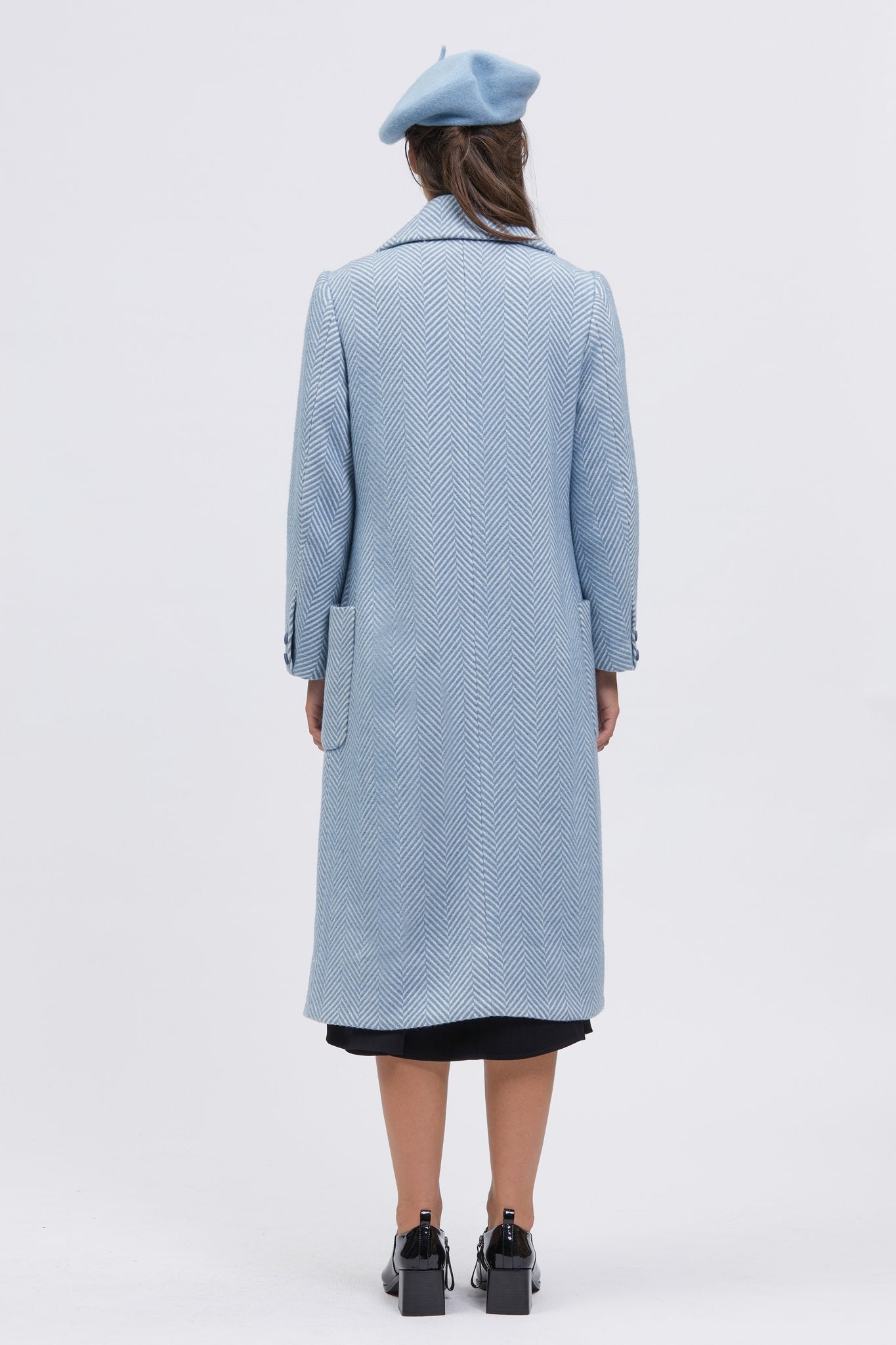 Ruscello Coat Blue Herringbone
