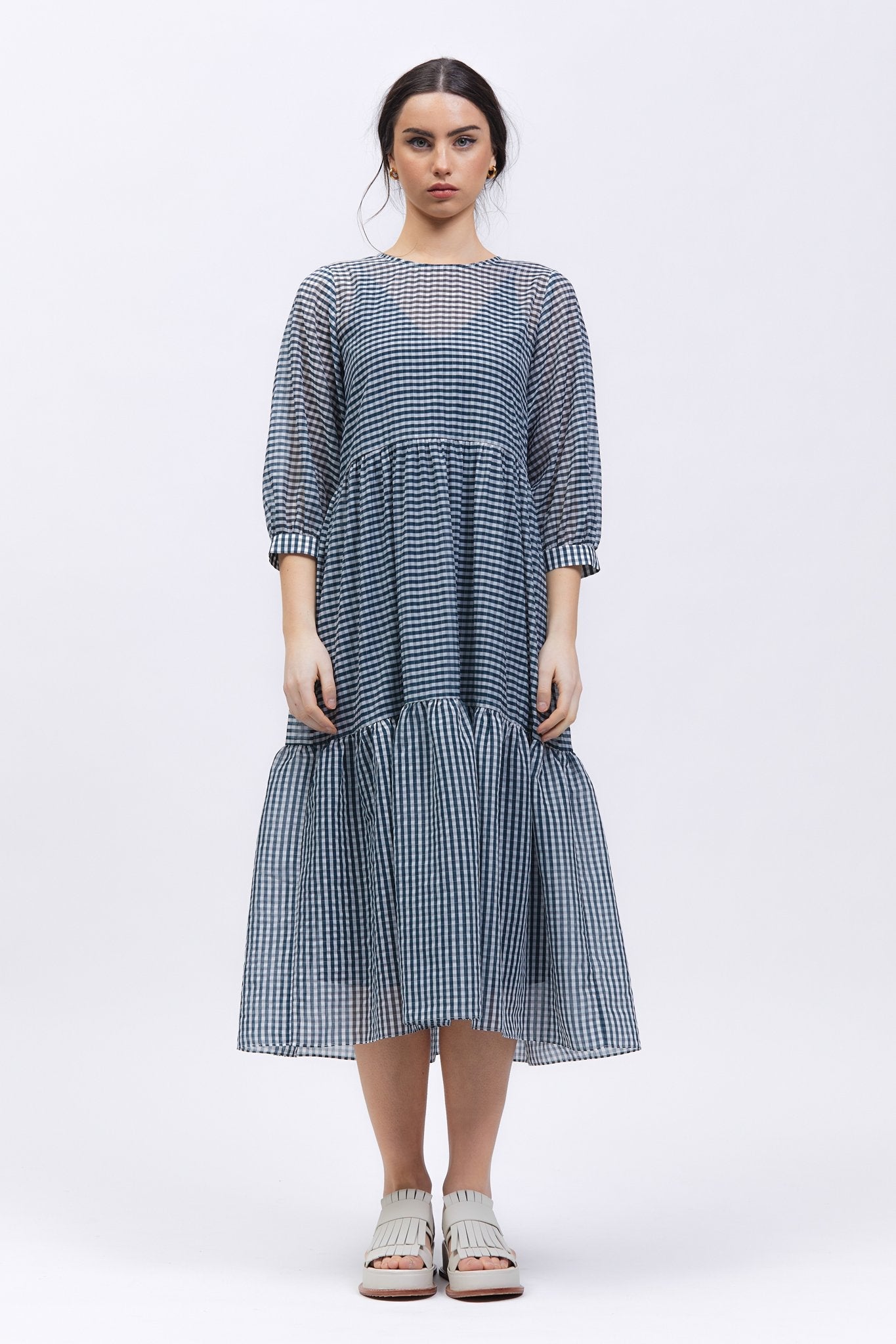 Tacoron Dress Navy/White Check
