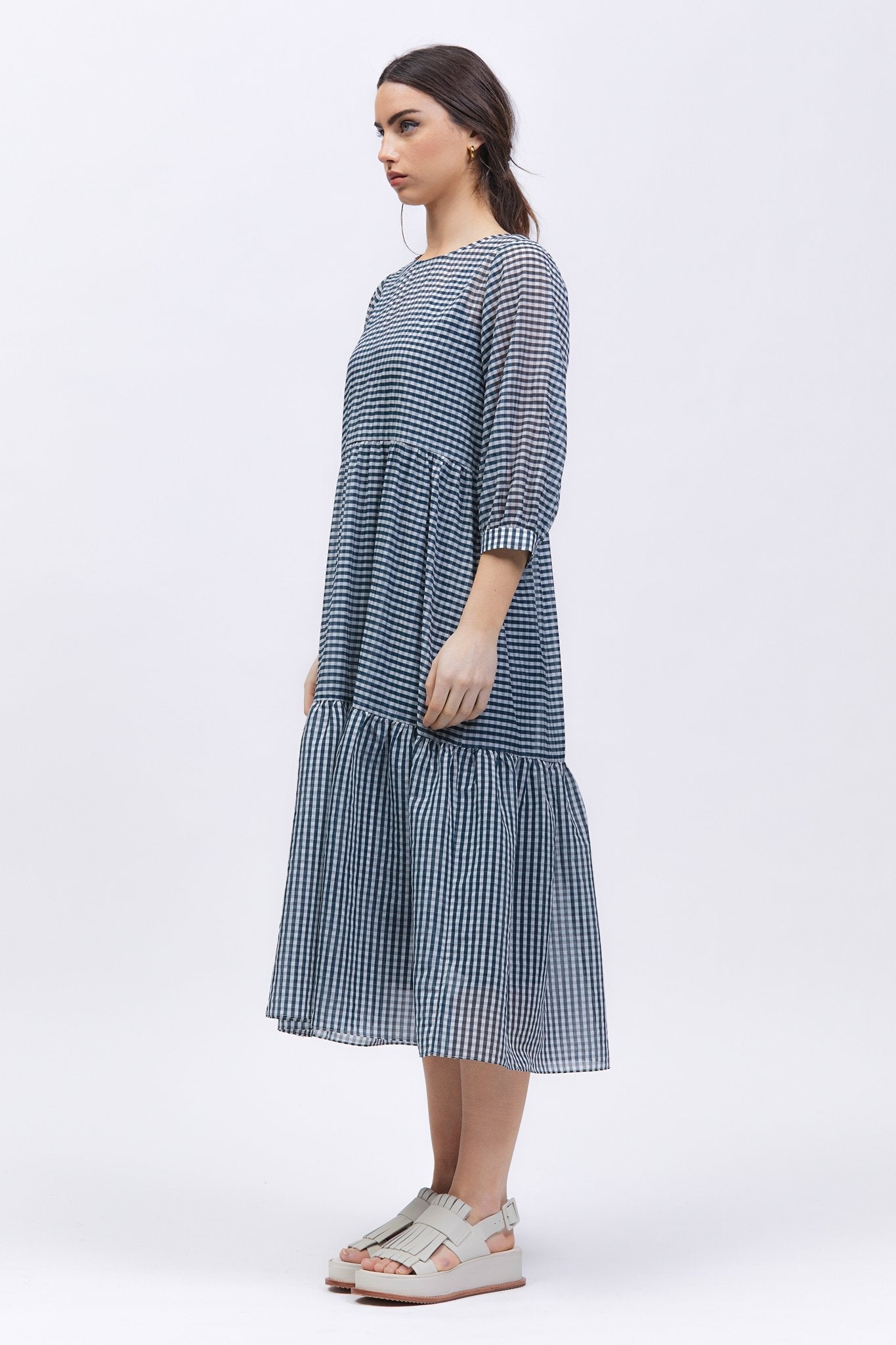 Tacoron Dress Navy/White Check
