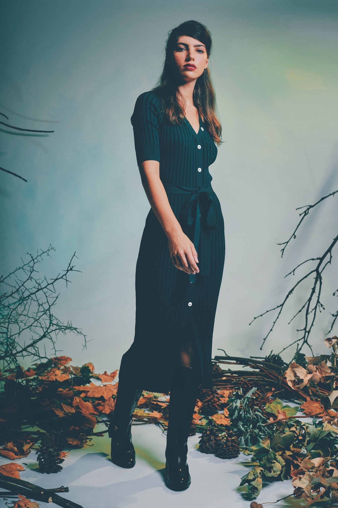 Paterson Dress Dark Green